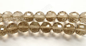 Light Smoky Crystal  -  128 cut Faceted Round  11.5"