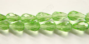 Light Green Crystal Quartz  -  Faceted Drops 15"