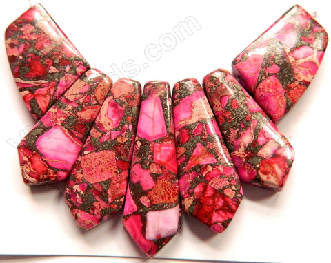 Fuchsia Prase Pyrite Impression Jasper 7-Piece Petal Set Pendant