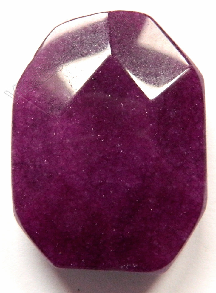 Dark Purple Jade - Faceted Irregular Ladder Pendant