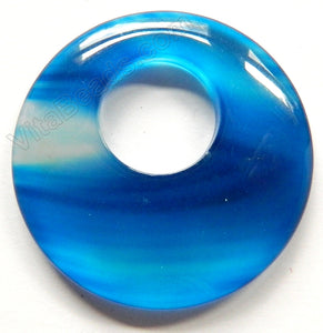 Blue Agate - Drop Donut Pendant