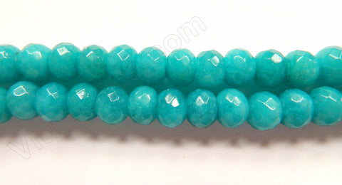 Blue Robin Jade  -  Faceted Rondels  15"   7 x 10 mm