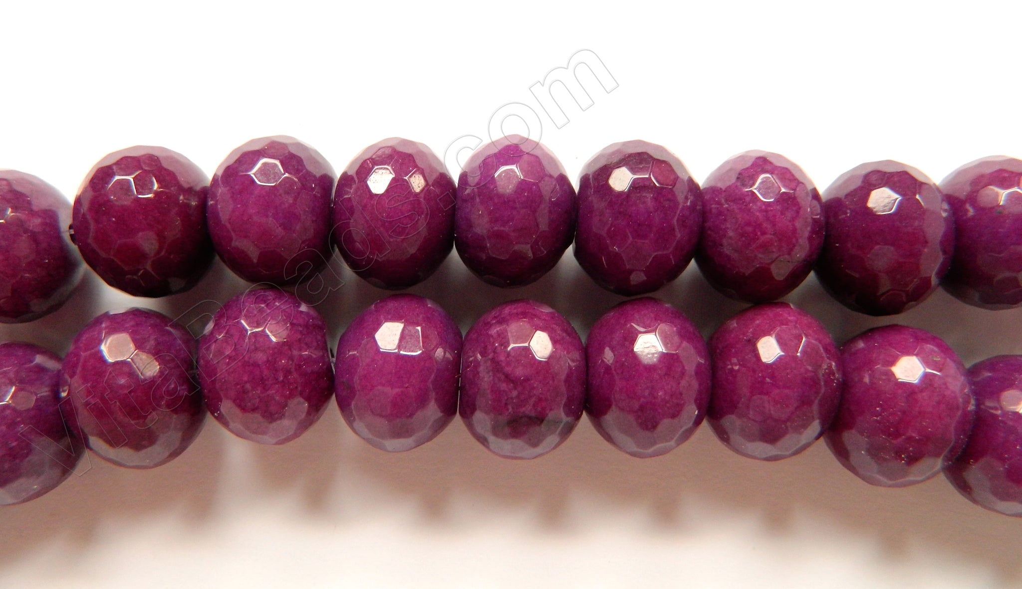 Dark Purple Violet Jade  -  Big Faceted Rondels  16"  14 x 18 mm