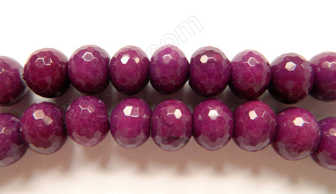 Dark Purple Violet Jade  -  Big Faceted Rondels  16"  14 x 18 mm