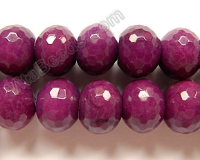 Dark Purple Violet Jade  -  Big Faceted Rondels  16"  14 x 18 mm