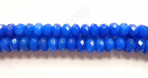 Bright Royal Blue Jade AAA  -  Faceted Rondels  16"    5 x 8 mm
