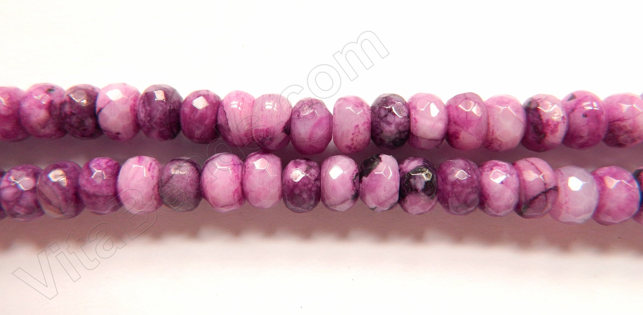 Purple Brazilian Agate  -  Faceted Rondels  16"     8 x 5 mm