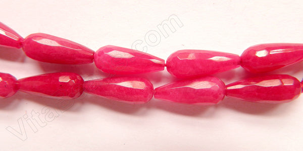 Cherry Jade  -  8x21mm Faceted Drops  16"