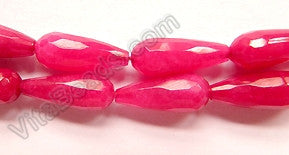 Cherry Jade  -  8x21mm Faceted Drops  16"