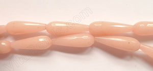 Light Yellow Peach Jade  -  10x30mm Faceted Drops 16"