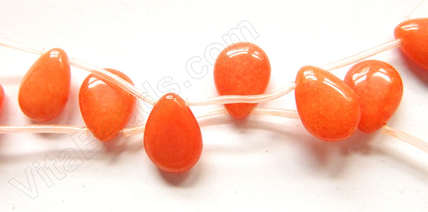 Orange Jade  -  Smooth Flat Briolette 16"