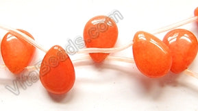 Orange Jade  -  Smooth Flat Briolette 16"