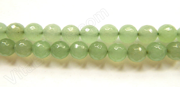 Light Green Aventurine Jade  -  Faceted Round  16"