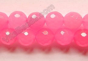 Hot Pink Jade  -  Faceted Round  16"