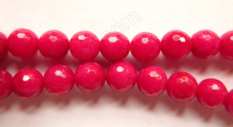 Dark Fuchsia Mashan Jade  -  Faceted Round  16"