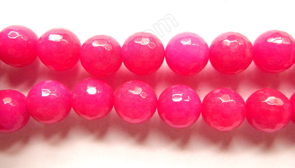 Deep Fuchsia Mashan Jade  -  Faceted Round  16"