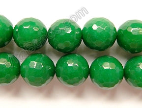 Deep Opaque Green Jade  -  Big Faceted Round  16"