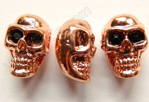Rose Gold Plated Metal Beads  -  Skull