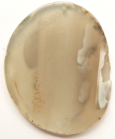 Natural Grey Agate Free Form Slab Pendant - 07