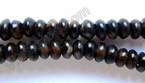 Matte Black Brown Agate  -  Small Rondels  16"    5 mm