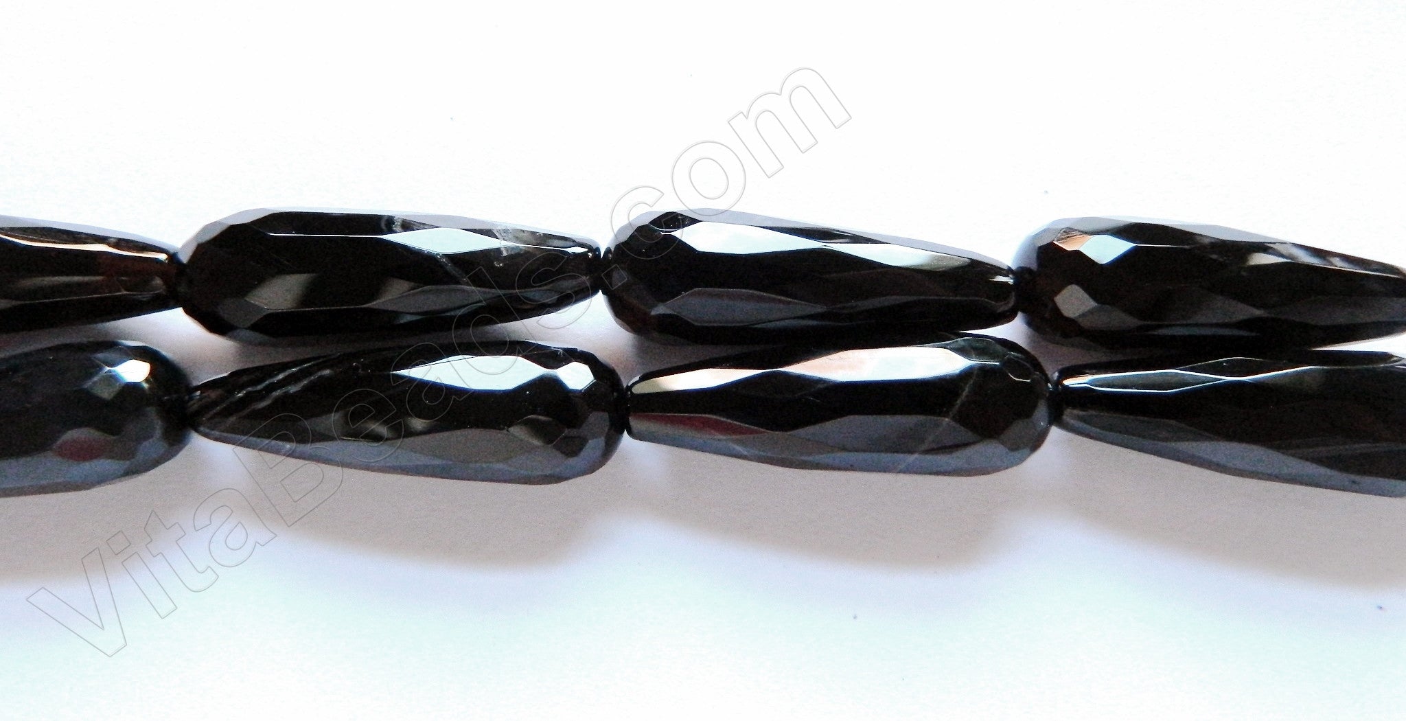 Black Onyx AAA - Faceted Long Drops  16"