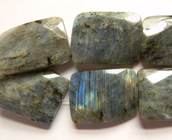 Labradorite AA  -  Big Twist Faceted Rectangle  16"