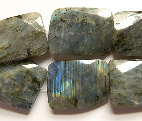 Labradorite AA  -  Big Twist Faceted Rectangle  16"