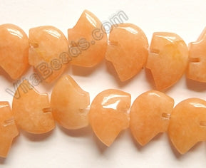 Red Aventurine Light  -  Carved Bear Beads  16"