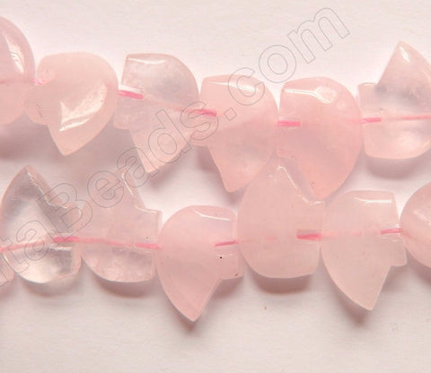 Rose Quartz  -  Carved Bear Beads  16"