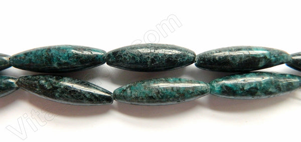 Dyed Feldspath Graphic Apatite Color -  Smooth Long Rice  16"