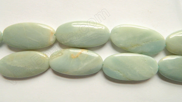 Amazonite AB  -  Puff Long Rice Ovals  16"