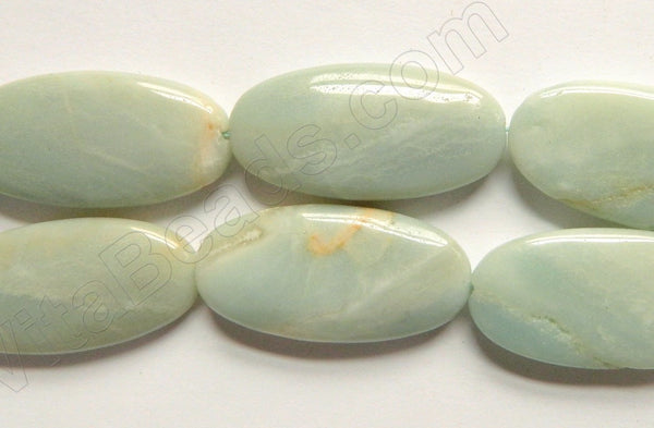 Amazonite AB  -  Puff Long Rice Ovals  16"