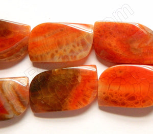 Fire Agate  -  Big Fancy Flat Rectangles  16"