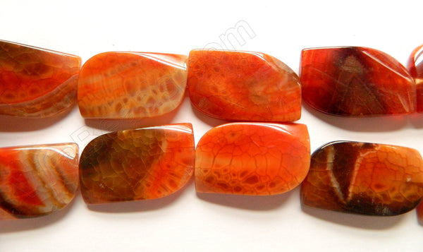 Fire Agate  -  Big Fancy Flat Rectangles  16"