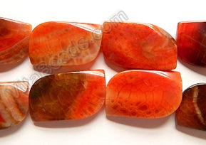 Fire Agate  -  Big Fancy Flat Rectangles  16"