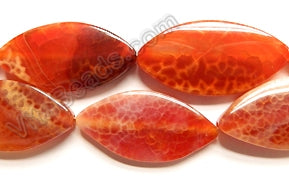 Red Fire Agate  -  Big Horse Eye Puff Ovals  14"