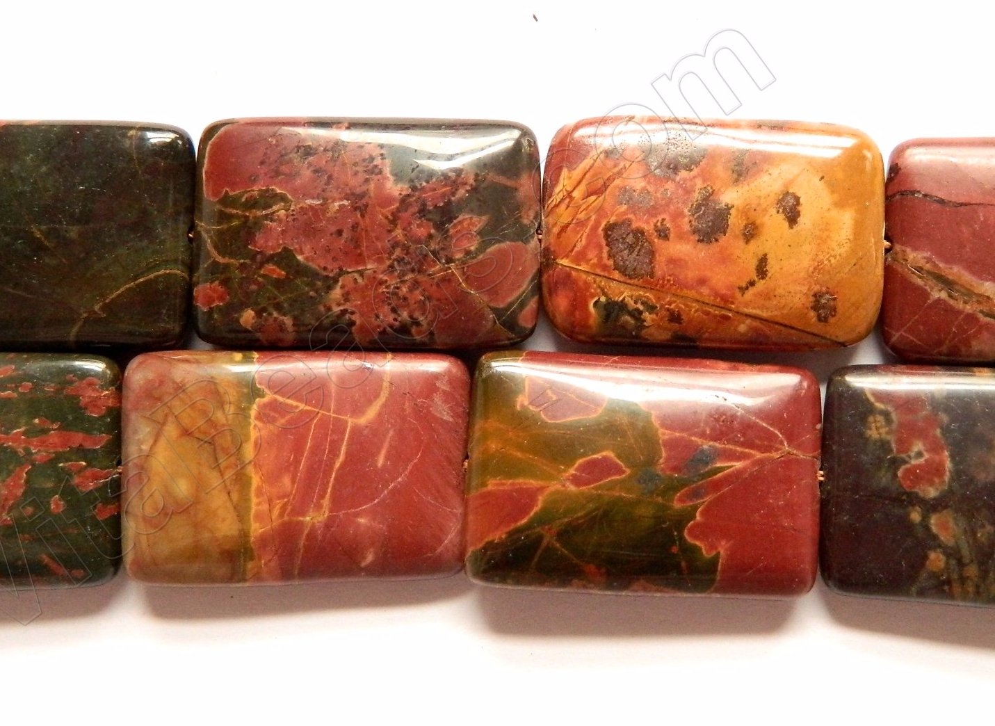 Fire Impression Jasper  -  Puff Rectangles  16"