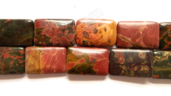 Fire Impression Jasper  -  Puff Rectangles  16"