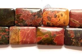 Fire Impression Jasper  -  Puff Rectangles  16"