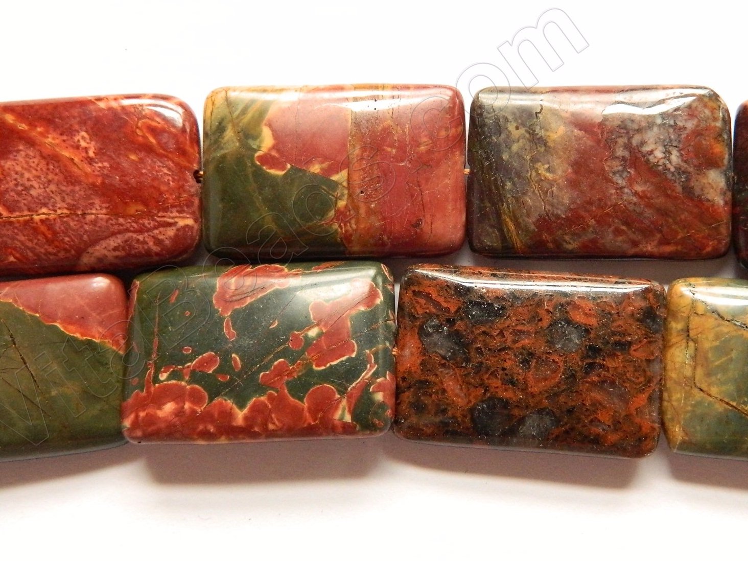 Fire Impression Jasper  -  Puff Rectangles  16"