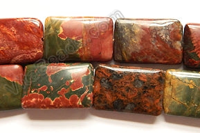 Fire Impression Jasper  -  Puff Rectangles  16"