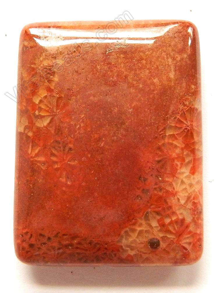 Pendant - Smooth Rectangle - Red Fossil Jasper