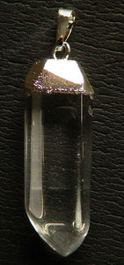 Crystal Natural - Pendulum Pendant w/ Silver Bail