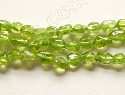 Peridot AA  -  5-6mm Small Smooth Tumble  16"