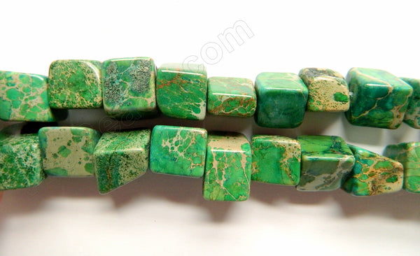 Green Impression Jasper  -  Cube Nuggets  16"