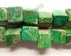 Green Impression Jasper  -  Cube Nuggets  16"