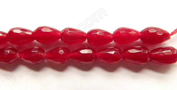 Dark Cherry Jade  -  Faceted Drops  16"