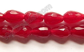 Dark Cherry Jade  -  Faceted Drops  16"