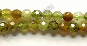 Green Garnet  -  Small Faceted Round  15"