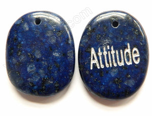 Lapis Kiwi Jade - Smooth Free Form Pendant "Attitude"